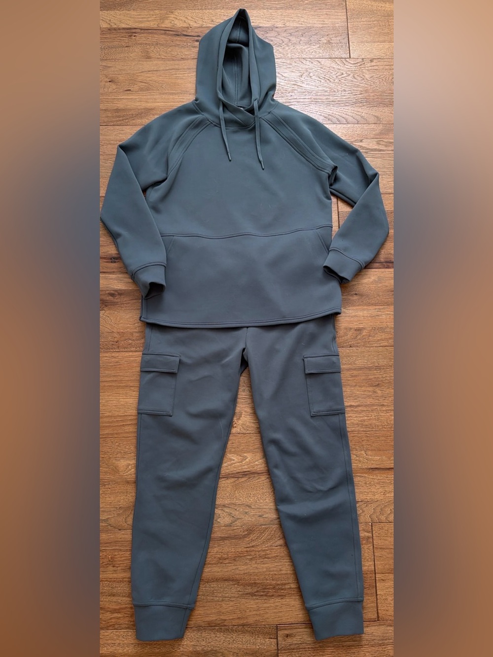 32 Degrees Heat Matching Hoodie & Cargo Jogger Set Blue Gray Size Small